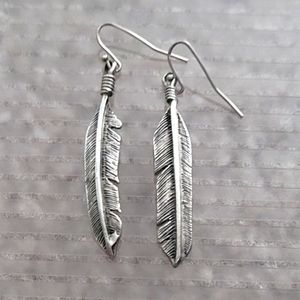 Sterling Silver Feather Earrings